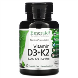 Emerald Laboratories, Vitamin D3 + K2, 60 Vegetable Caps