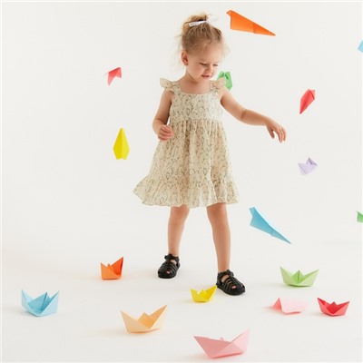 Сарафан для девочки MINAKU «Ромашки», цвет молочный, рост 140 см
