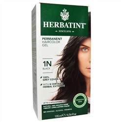 Herbatint, перманентная гель-краска для волос, 1N, черный, 135 мл (4,56 жидк. унции)