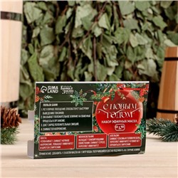 Новогодний набор эфирных масел «С Новым Годом!», в подарочной коробке, пихта, можжевельник, апельсин, 3 шт. по 10 мл