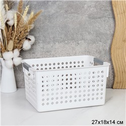 Корзина для хранения белая 27,5х15х18 см / FK2715 /уп 60/