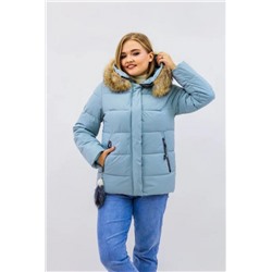 Зимняя женская куртка еврозима-зима 2867 (Бирюзовый)