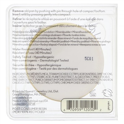Jane Iredale, PurePressed Base, Mineral Foundation Refill, SPF 15 PA++, Velvet, 0.35 oz (9.9 g)