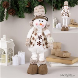 Новогоднее украшение Снеговик на телескопических ножках 35/52 см / NA108 /уп 60/