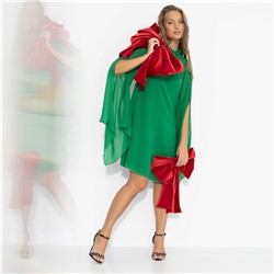 Платье со свободными рукавами, Стильная эйфория (зелёное)