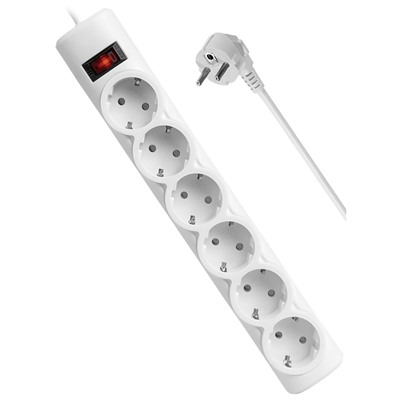 Сетевой фильтр Defender DFS151, ПВС 3*1,0 мм2 (white)