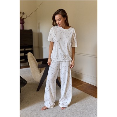 Пижама с брюками хлопковая Сердце