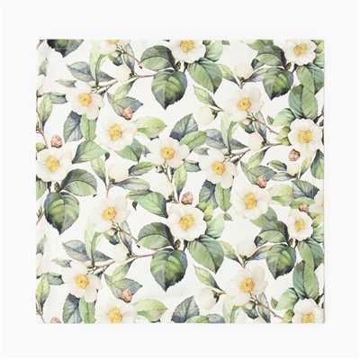 Набор салфеток с декоративными кольцами «Этель» Camellia, 40×40 см - 4 шт., 100% хлопок, саржа