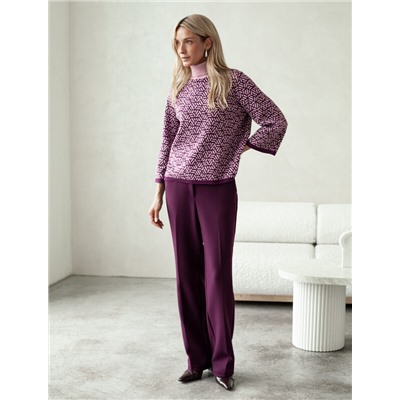 Свитер жаккардовой вязки с кашемиром