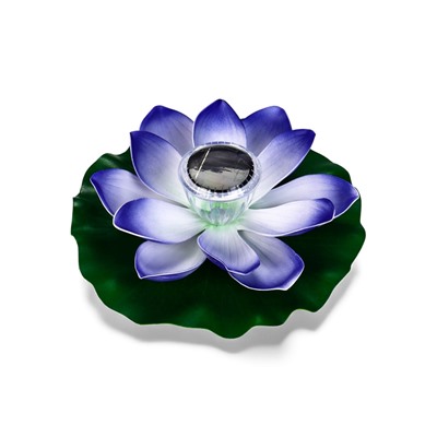 Садовая фигура - фонарь «Лотос», 28×28×9 см, для водоёмов, фиолетовая