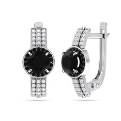 Серьги из серебра синт.кварц, ЗК2101267ч
