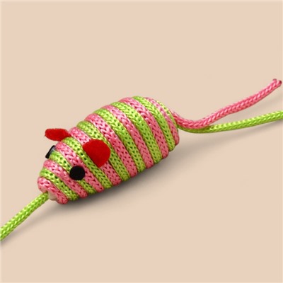 Дразнилка-удочка «Полосатая мышь», цвет МИКС