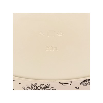 Таз хозяйственный круглый «Русская банька», 20 л, пластик, бежевый