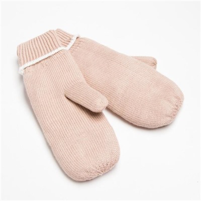 Варежки женские MINAKU однотонные, размер 6.5, бежевые