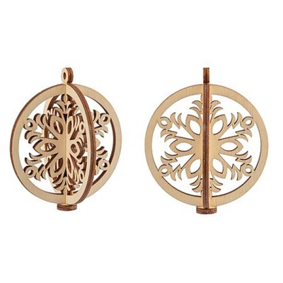 Деревянная заготовка из фанеры подвеска объемная "Шар" d=7х0,3 см (снежинка 1) КЛ-44 "Mr. Carving"