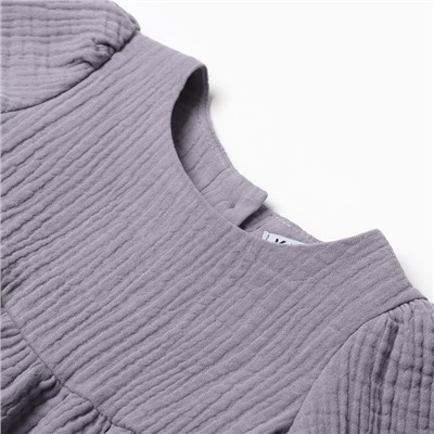 Платье детское с длинным рукавом KAFTAN «Муслин», размер 32 (110-116 см), серое