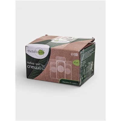 УЦЕНКА Набор для специй 8 шт. с бамбуковой крышкой «Эко» 120 мл, 4.3×11 см