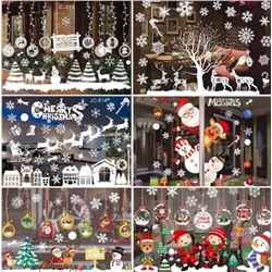Рождественские рулонные наклейки на стекло 50х70см