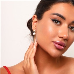 Серьги ювелирная бижутерия коллекция "Дубай" покрытие: позолота, вставка: фианиты и искусственный жемчуг, Уценка, арт.08.1674