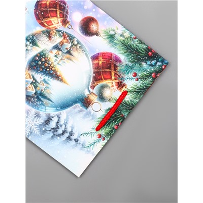 Пакет подарочный новогодний ламинированный, «Ёлка в шаре», 18×10×22.3 см