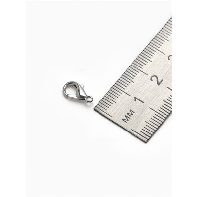 Замок карабин, 200 шт. 12 мм, цвет серебро