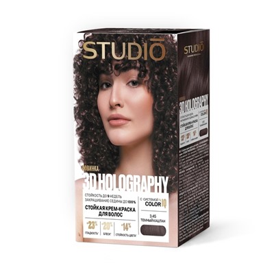 Стойкая крем-краска для волос Studio Professional 3D Holography 3.45 Темно-каштановый