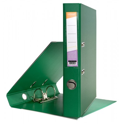 Папка-регистратор 55 мм PVC 2-стор. зеленый, с уголками P2PVC-55/Grn inФОРМАТ