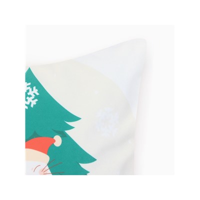 Наволочка декоративная новогодняя «Этель. Зимний муррр» 40×40 см