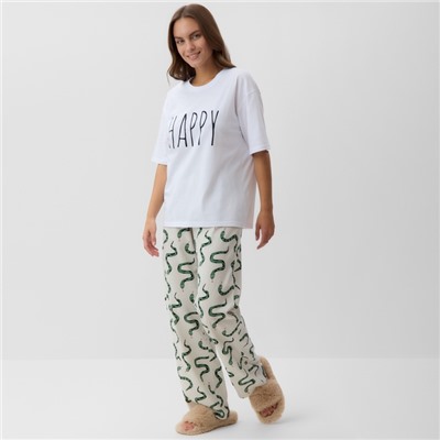 Пижама новогодняя женская (футболка и брюки) KAFTAN «Змеи» размер 40-42