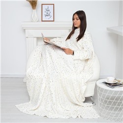 Плед с рукавами «Этель. Золотые звезды», 150×200 см, корал-флис