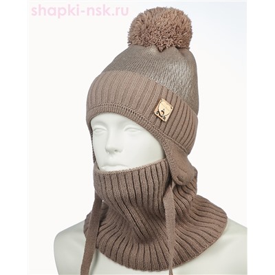 02-84-S Комплект для девочки (шапка+снуд) (50-52)