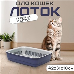 Лоток большой с сеткой Atlantis «Стандарт», 42×31×10 см, фиолетовый