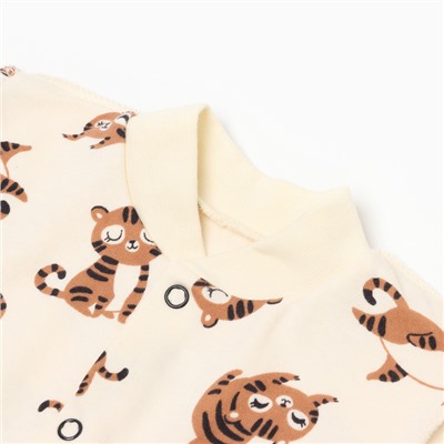 Комбинезон детский «Крошка Я. Тигруля», рост 62-68 см, бежевый