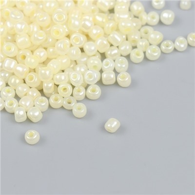 Бисер стекло 6/0 «Бледно-жёлтый», перламутр, 450 г