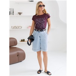 Нарядная футболка с принтом пайетками