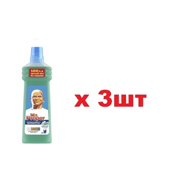 Mr.Proper Моющая жидкость для полов и стен 750мл Горный ручей и прохлада 3шт