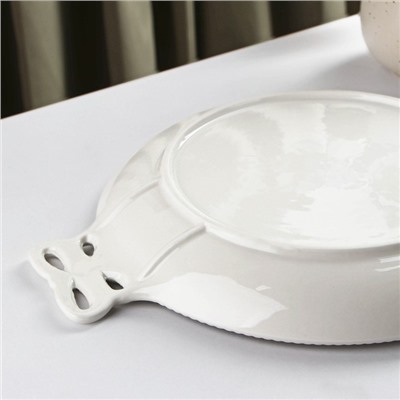 Блюдо керамическое Доляна «Сьюзен», 28×21.5 см, цвет белый