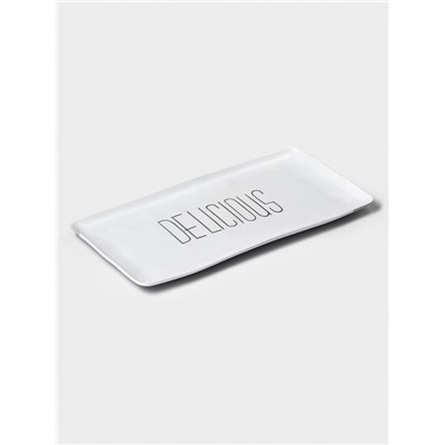 Блюдо для подачи «Белый Восток», меламин, 36.2×17.8×2 см, прямоугольное, белое