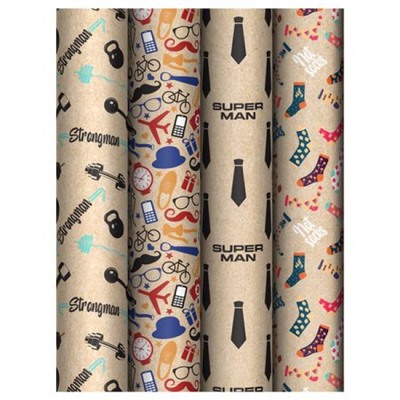 Бумага упаковочная  70х100 см "Супермен" 70 г/м2 ассорти MS_62824 (372635) MESHU