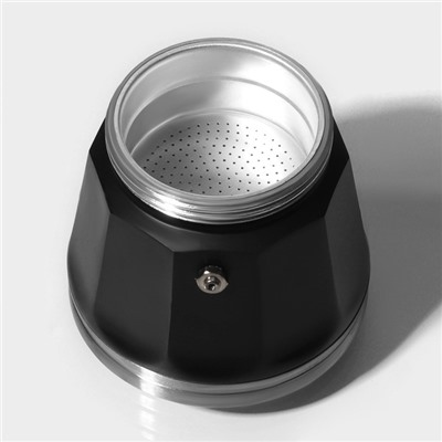 Кофеварка гейзерная с капучинатором Magistro Blackout, подарочный набор 2 предмета, 300 мл, чёрная