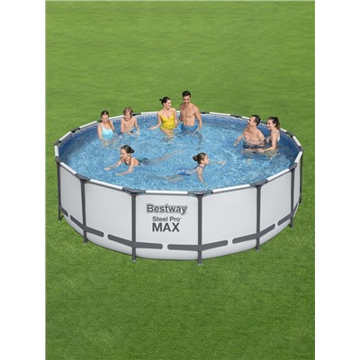 УЦЕНКА Бассейн каркасный, 488×122 см, фильтр-насос, лестница, тент, 5612Z Bestway