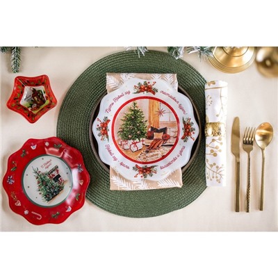 Тарелка новогодняя плоская «Новый год», d=23 см