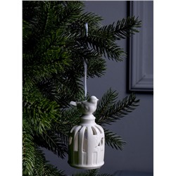 Подвеска светодиодная «Птичка», 5.8×5.8×11 см, 1 LED, керамика, от батареек LR44×2, свечение тёплое белое