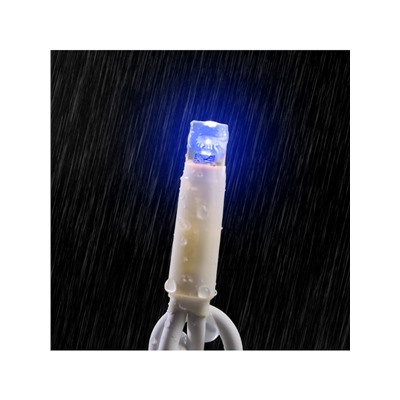 Гирлянда «Занавес» 2×3 м, IP65, УМС, белая нить каучук, 600 LED, свечение синее, 220 В