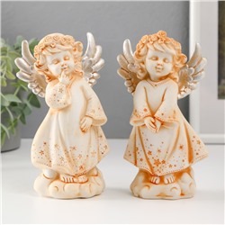 Фигурка полистоун «Ангел в звёздном платье и венке с серебристыми крыльями», 15.3 см, МИКС