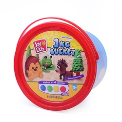 Масса для лепки набор Mega bucket - Мега банка, 1 банка массой 1кг с 4 пакетиками с тестом