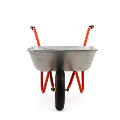 УЦЕНКА Тачка садовая, одноколёсная: груз/п 80 кг, объём 65 л, красные ручки