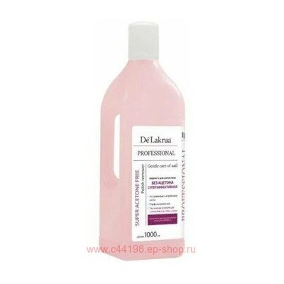 De'Lakrua Жидкость для снятия лака Суперэффективная Quick Nail Polish Remover Acetone Free 1000 мл