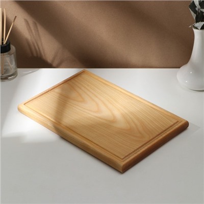 Доска разделочная деревянная с кровостоком Adelica, 30×20×2 см, покрыта маслом, цельная берёза