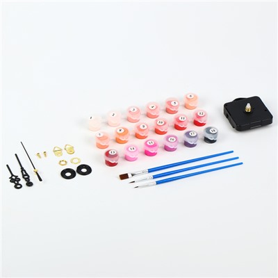 Роспись часов по номерам «Фламинго», 30×30 см